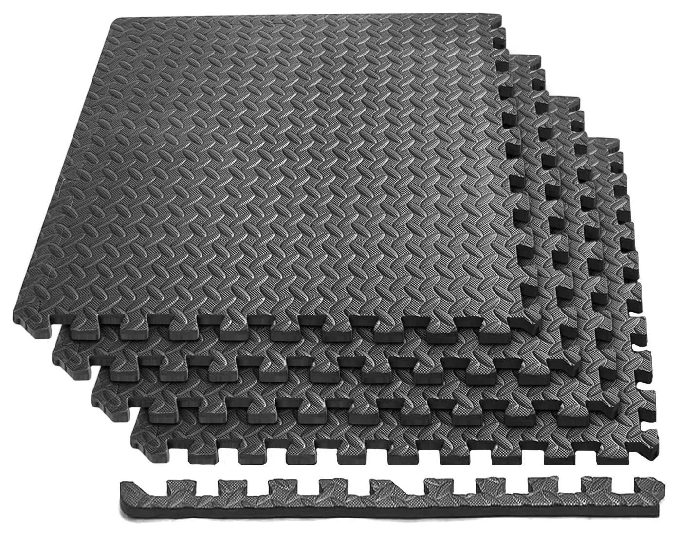Татамі мат EasyFit SwallowTail-2 4 шт (60х60х2 см) пазл ластівчин хвіст з бортиком (EFIT_EF-1960-BK)