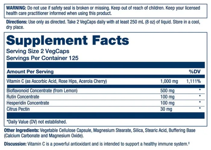 Super Bio Vitamin C 1000mg - 250 vcaps