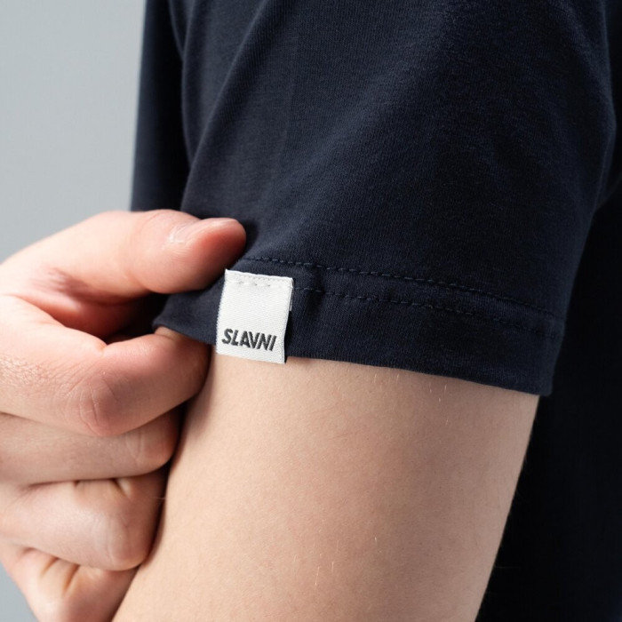 Футболка Slavni мужская повседневная темно-синяя, Футболка Slavni Unity мужская хлопковая темно-синяя