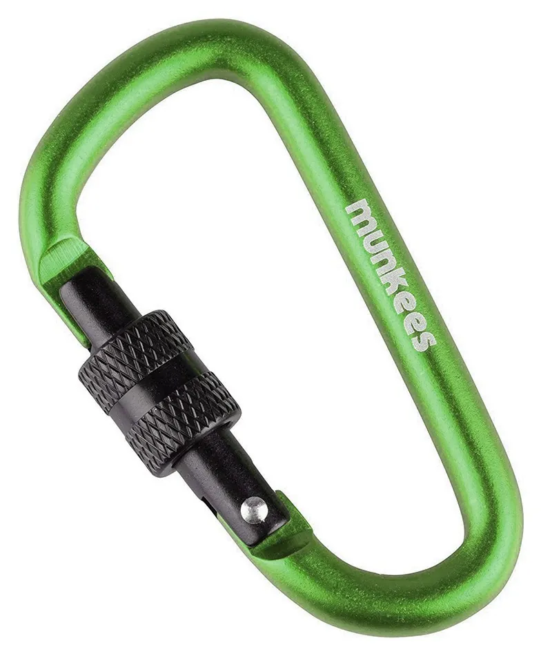 Munkees 3246 карабін D with Screw Lock 6 mm x 60 mm green green (3246-GG)