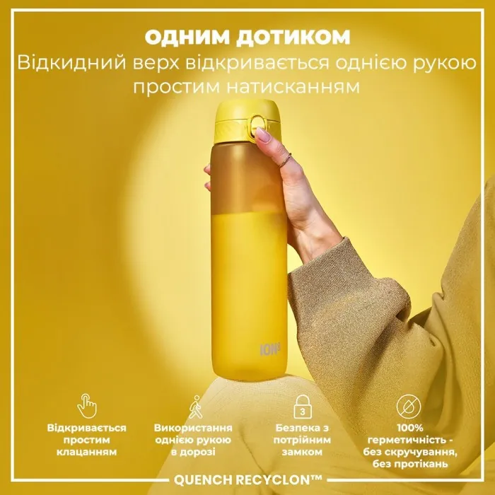 Картофель для воды ION8 1000 мл. (ЭКО бутылка) BPA Free, Yellow