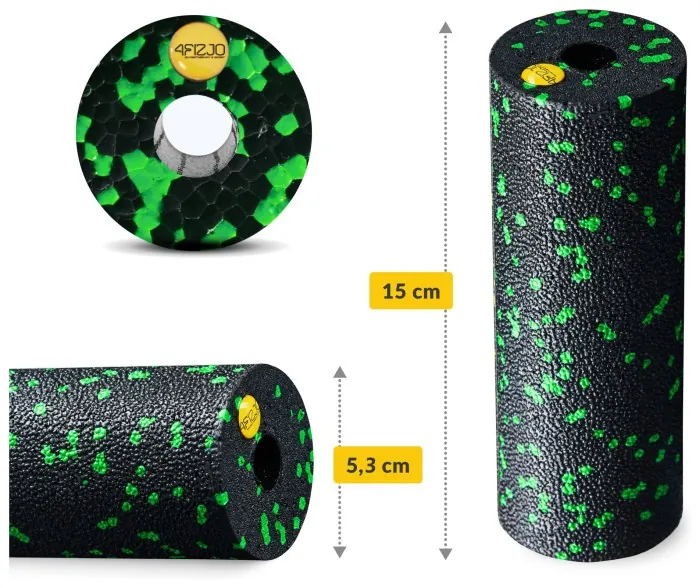 Масажний ролик 4FIZJO Mini Foam Roller 15 x 5.3 см (валик, роллер) Black/Green (P-5907222931950)