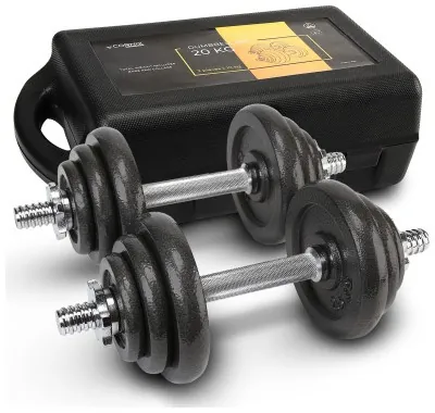 Гантели металлические Cornix 2 x 10 кг наборные, в кейсе XR-0441 Black