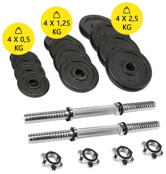 Гантели металлические Cornix 2 x 10 кг наборные, в кейсе XR-0441 Black