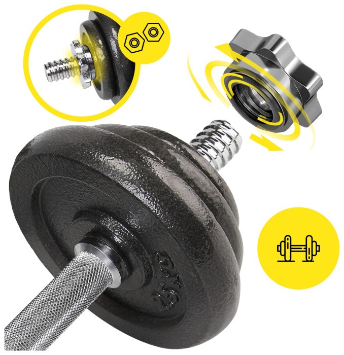 Гантели металлические Cornix 2 x 10 кг наборные, в кейсе XR-0441 Black