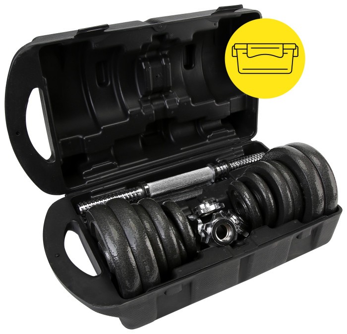 Гантели металлические Cornix 2 x 10 кг наборные, в кейсе XR-0441 Black