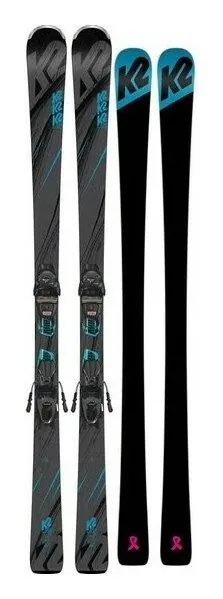 Лижі універсальні K2 Luv Machine 74 146 см з кріпленнями ER3 10 Compact (146 см black, blue, grey)