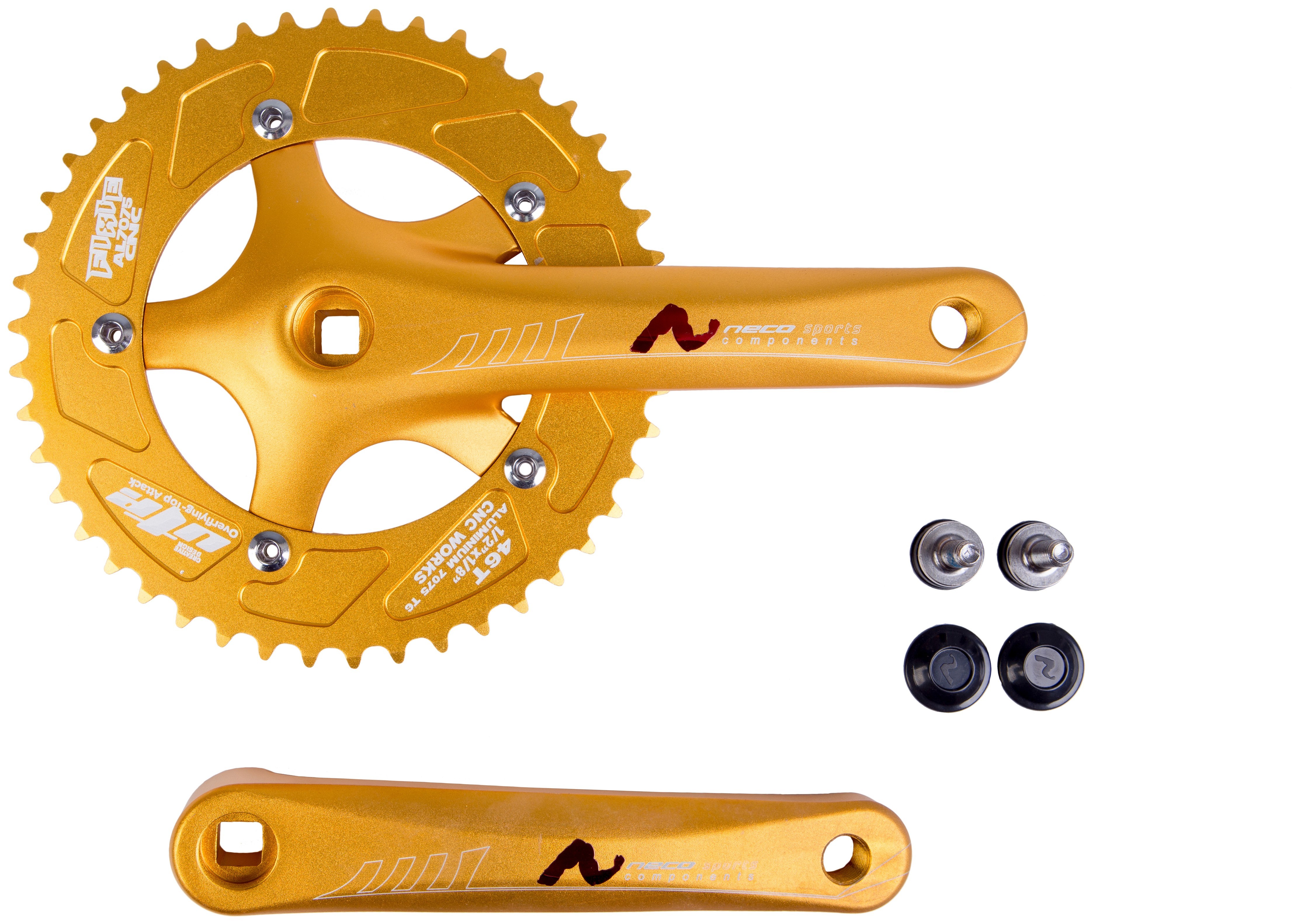 Шатун алюм. L170мм 46T NECO SA2-311D под квадрат (Gold)