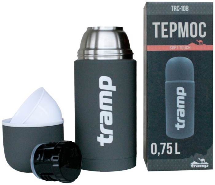 Термос TRAMP Soft Touch 0,75 л, Серый