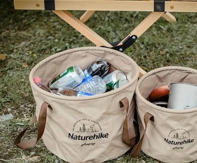 Відро складне Naturehike Round bucket PVC 10 л NH20SJ040 Light Coffee