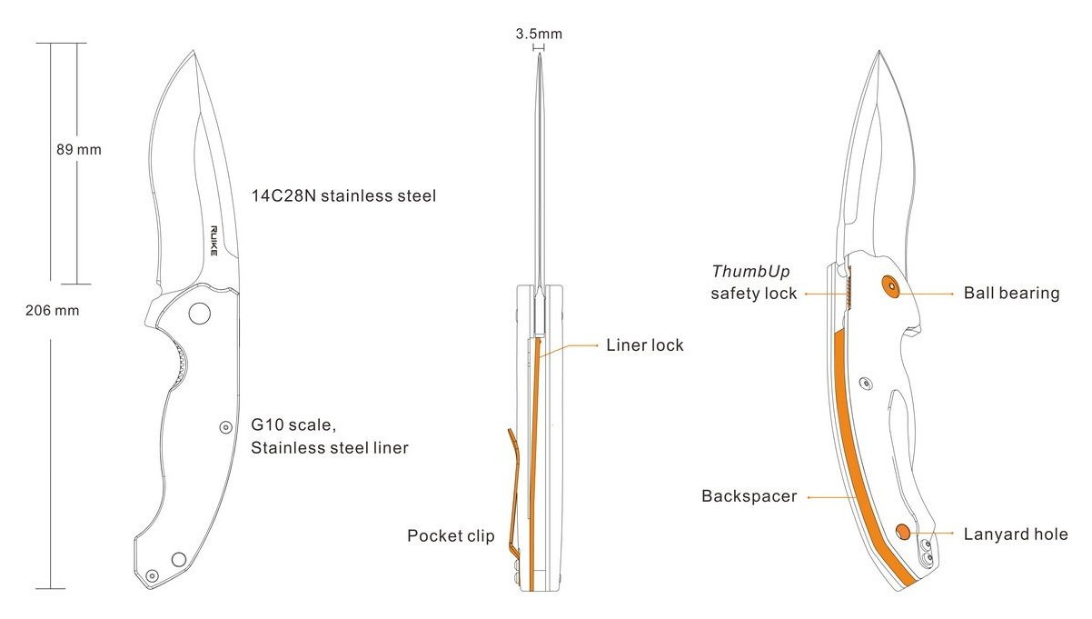 Ніж складаний Ruike Fang P852-B