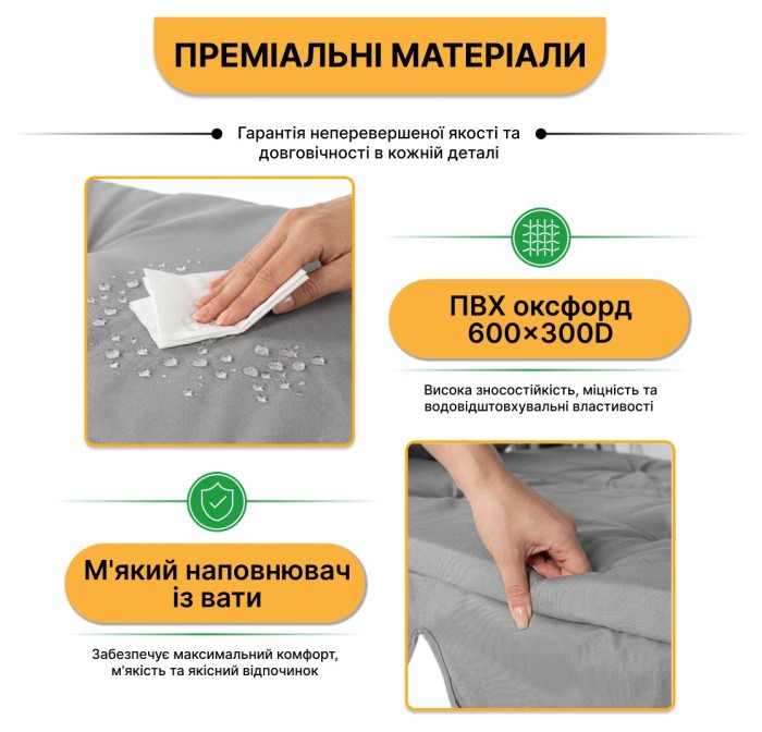 Садова гойдалка з подушками та москитною сіткою LEOBRO Elit Grey (LB-1098)