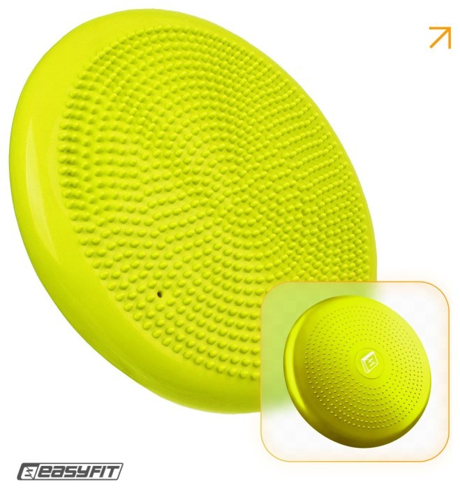 Балансировочная массажная подушка EasyFit желтая.