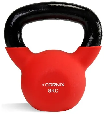 Гиря металлическая Cornix 8 кг с виниловым покрытием XR-0436 Red/Black