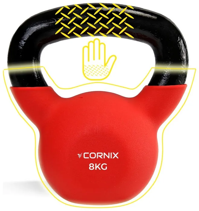 Гиря металлическая Cornix 8 кг с виниловым покрытием XR-0436 Red/Black