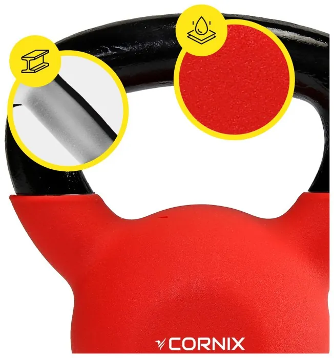 Гиря металлическая Cornix 8 кг с виниловым покрытием XR-0436 Red/Black