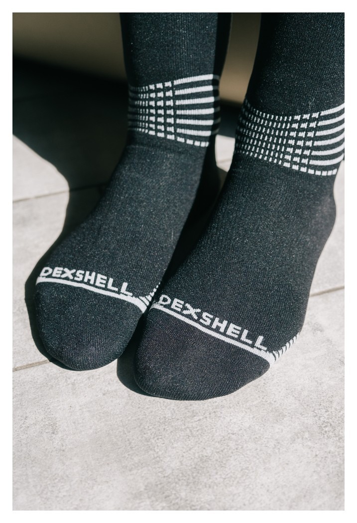 Водонепроникні шкарпетки Dexshell Longlite Socks 2.0, сірі полоски, розмір M (39-42), укр, укр