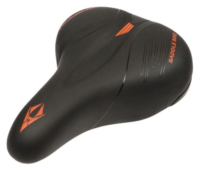 Седло с замком 250*175 мм AZ-N101 черный с оранжевым.