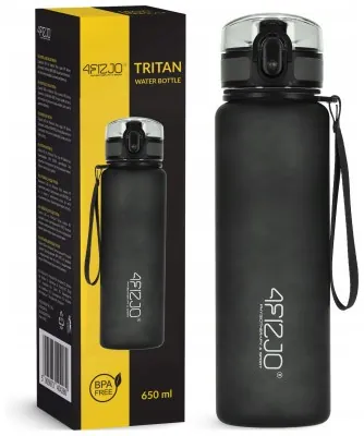 Бутылка для воды спортивная 4FIZJO 650 мл Black (P-5905973403733)