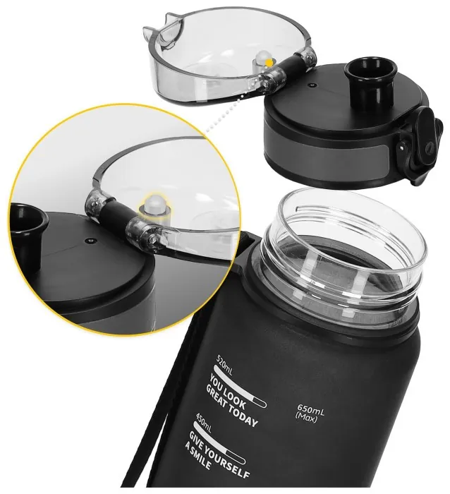 Бутылка для воды спортивная 4FIZJO 650 мл Black (P-5905973403733)