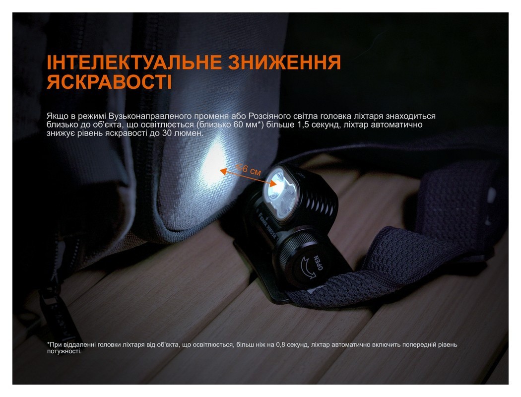 Ліхтар налобний Fenix HM55R, чорний, укр, укр