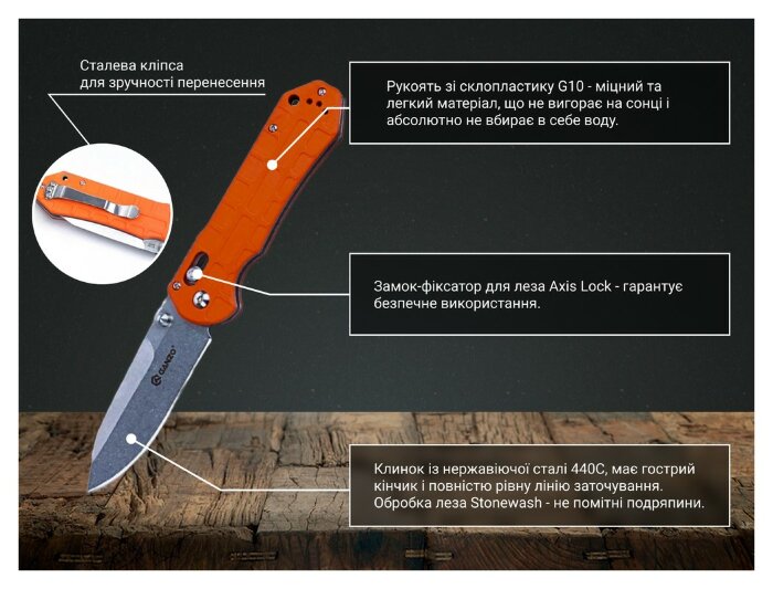 Нож складной Ganzo G7452P-OR