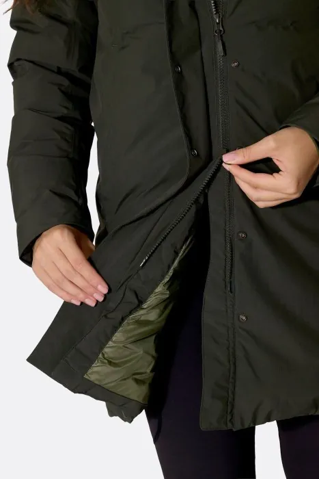 Городская женская теплая мембранная парка Rab Valiance Parka Wmns, Dark Army, 10