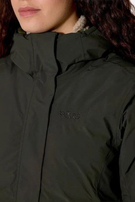 Городская женская теплая мембранная парка Rab Valiance Parka Wmns, Dark Army, 10