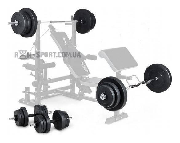 Чотири грифи хром + 100 кг дисків. ABS покриття