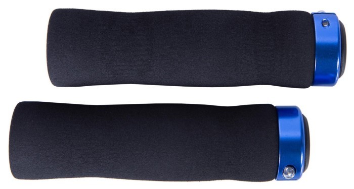 Грипсы 130мм Неопрен BEcool BC-GR6497 черный с синим замком AM (брендированная упаковка)
