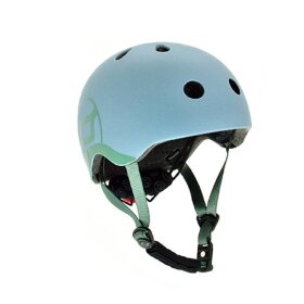 Шлем защитный детский Scoot and Ride с фонариком, серо-синий