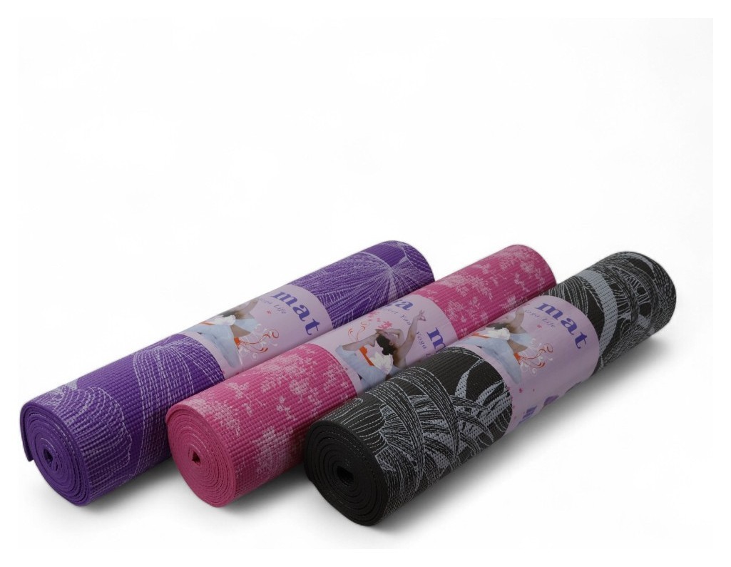 Килимок для йоги та фітнесу, pvc, 6 мм (принт) Bavar Sport, укр, укр