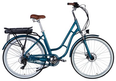 Велосипед з електроприводом 28" AL Dorozhnik eCORAL DD FR рама-19" 36B 12.5А*г 500Вт темно-бірюзовий YS 767 2025