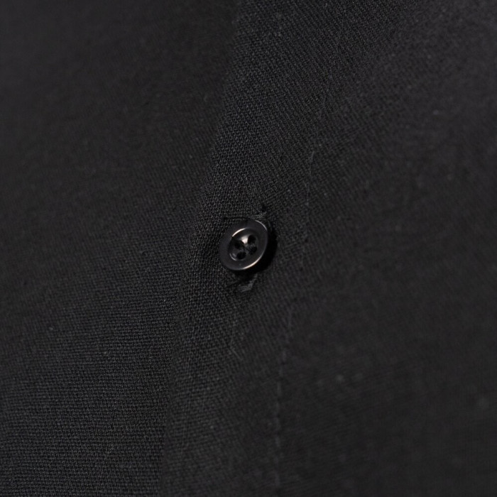 Рубашка мужская Slavni на пуговицах классическая черная, Рубашка Slavni Basset из льна на пуговицах черная