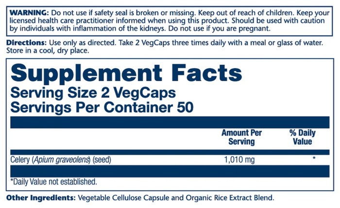 Celery Seed 1010mg - 100 vcaps
