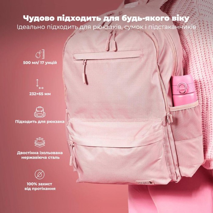 Картофель для воды металлический вакуумный ION8 500 мл. Vacuum Insulated, Rose Bloom