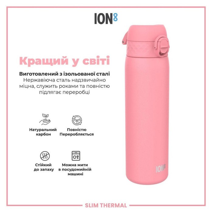 Картофель для воды металлический вакуумный ION8 500 мл. Vacuum Insulated, Rose Bloom