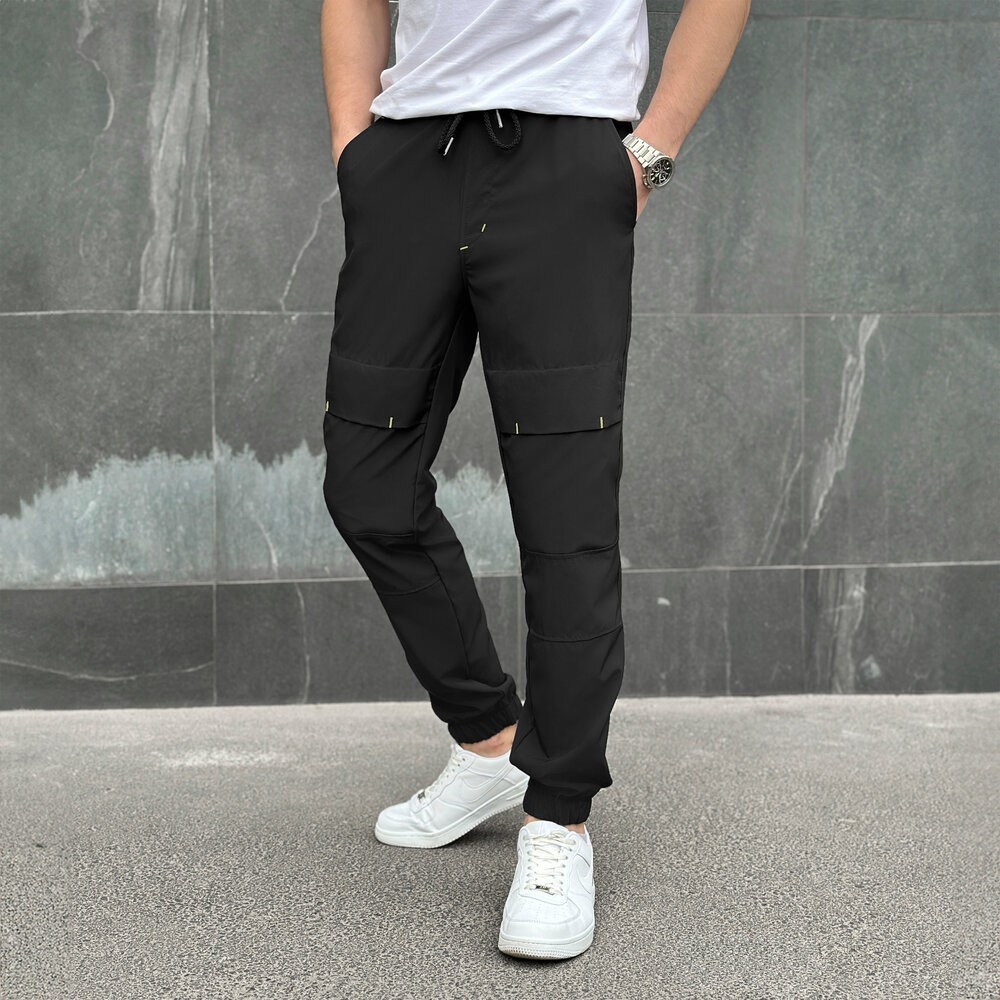 Чоловічі штани джогери з кишенями чорні Pobedov Vershyna, укр, укр