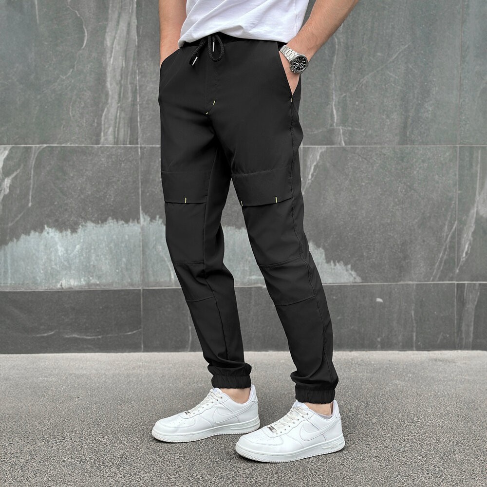 Чоловічі штани джогери з кишенями чорні Pobedov Vershyna, укр, укр