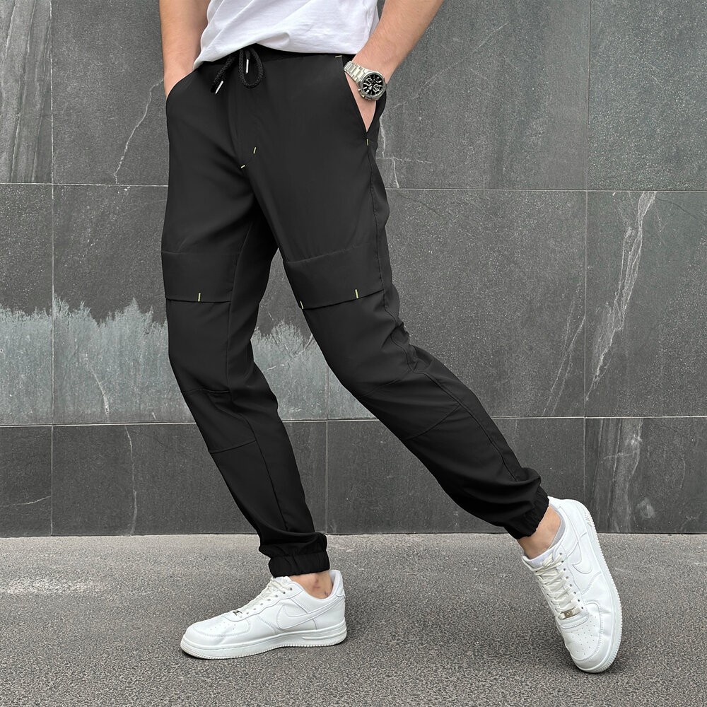 Чоловічі штани джогери з кишенями чорні Pobedov Vershyna, укр, укр