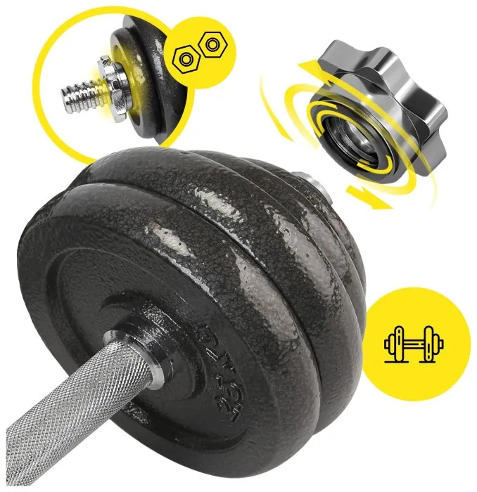Гантелі металеві Cornix 2 x 15 кг набірні, в кейсі XR-0442 Black