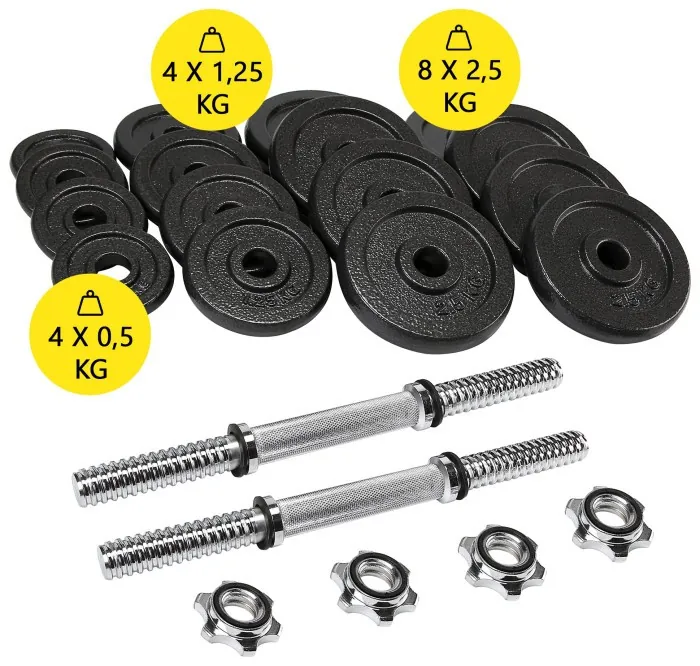 Гантелі металеві Cornix 2 x 15 кг набірні, в кейсі XR-0442 Black