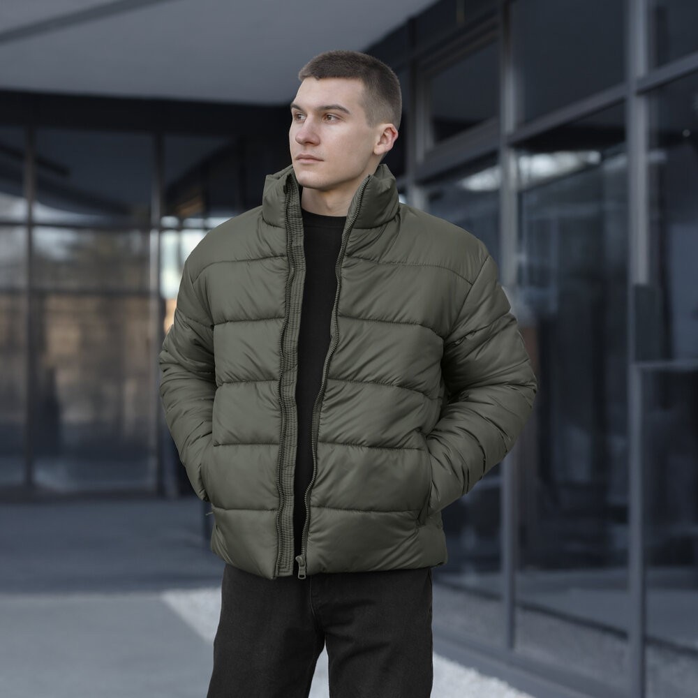 Чоловіча зимова куртка хакі Pobedov Bubble Gum, укр, укр