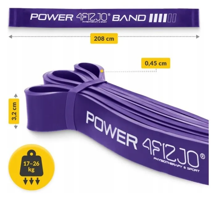 Еспандер-петля 4FIZJO Power Band 32 мм 17-26 кг резинка для фітнесу і спорту Violet (P-5907222931073)