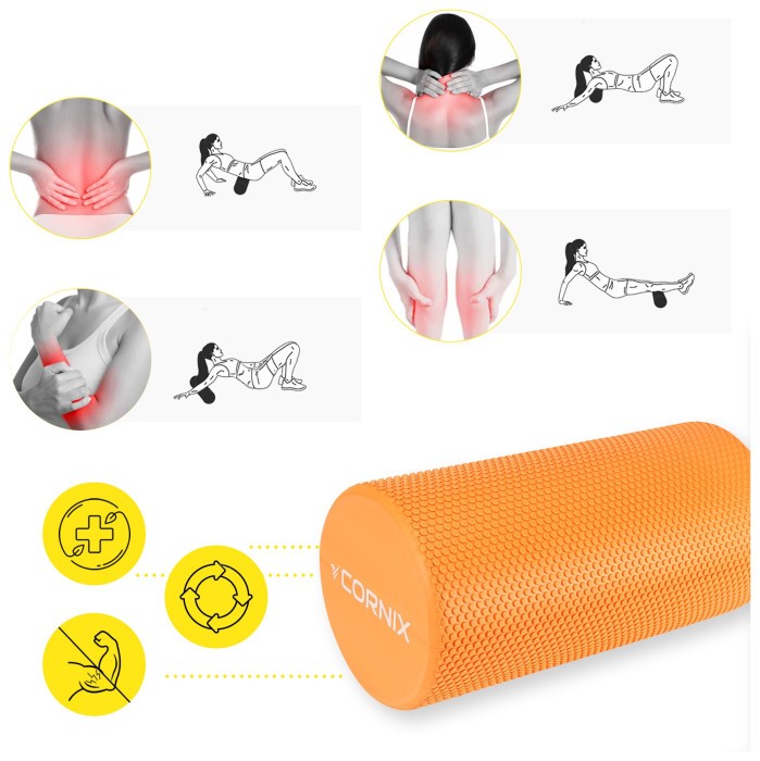 Масажний ролик Cornix EVA+ 30 x 15 см (валик, роллер) XR-0297 Orange