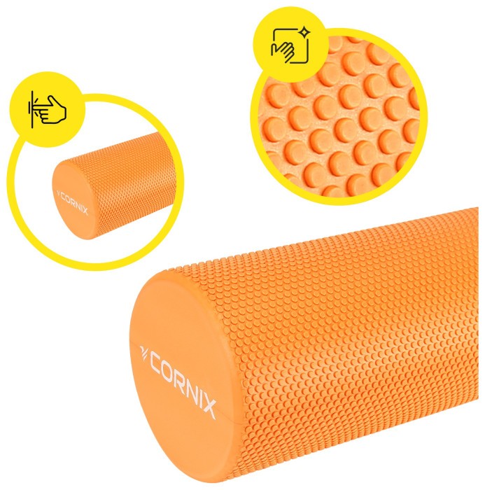 Масажний ролик Cornix EVA+ 30 x 15 см (валик, роллер) XR-0297 Orange