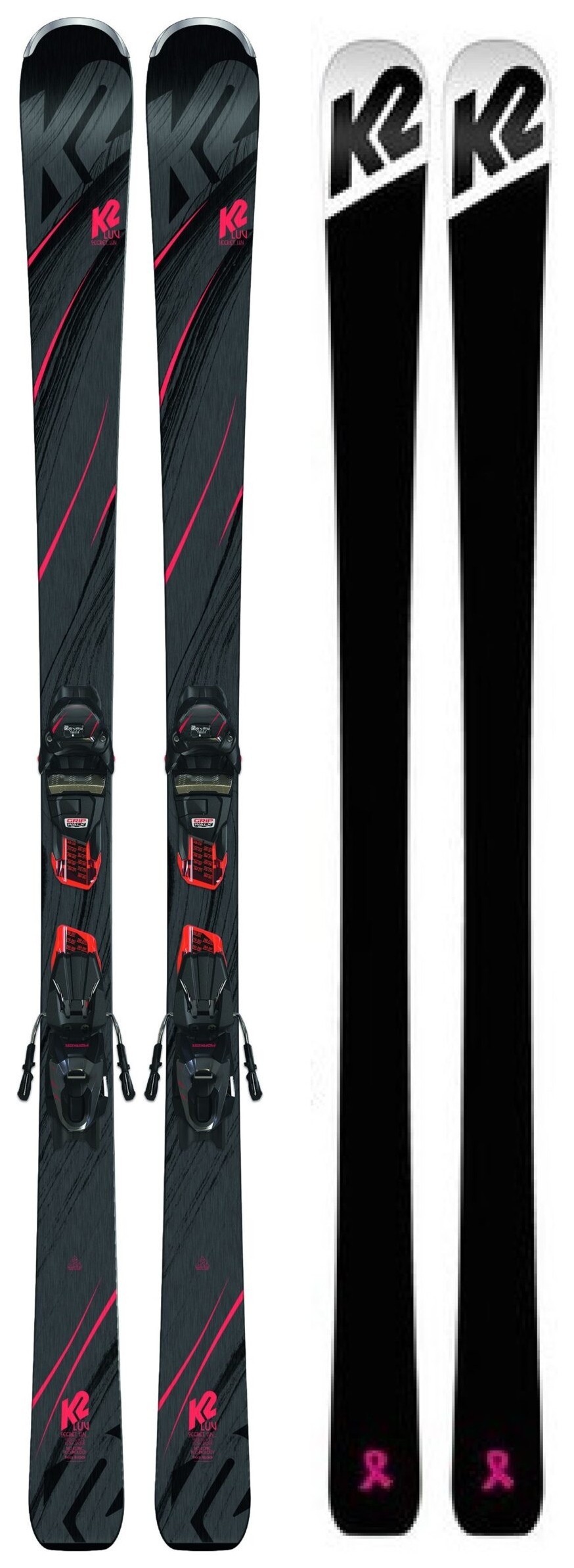 Ліжі гірські (комплект) K2 SECRET LUV+ER3 10 COMPACT QKCLK 156см Grey/black/red (10C0406.243.1+10C1011.143.3) O, укр, укр