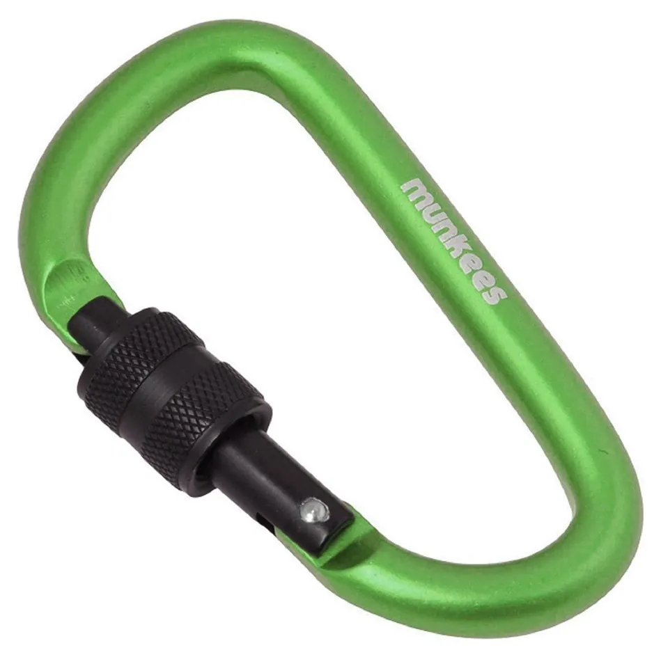 Munkees 3248 карабін D with Screw Lock 8 mm x 80 mm green green (3248-GG)