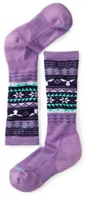 Шкарпетки для дівчаток Smartwool Wintersport Fairisle Moose Lilac