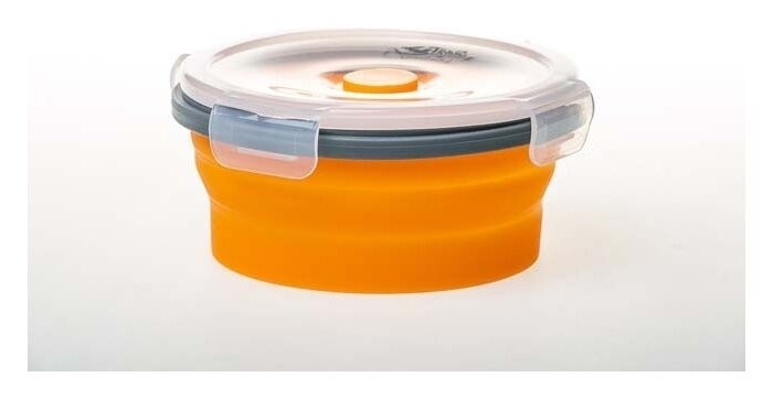 Контейнер TRAMP складаний силіконовий з кришкою защіпкою 800мл, Помаранчевий, укр, укр